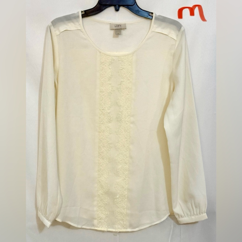 LOFT Cream Blouse with Elegant Detailing